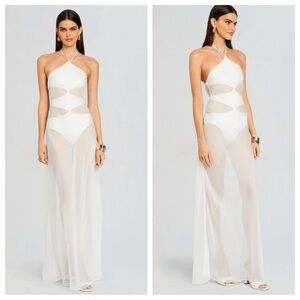 NEW Shani Shemer Sheer cream swim cover up 26637